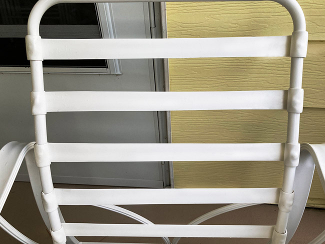 Patio furniture after cleaning with Marine 31 Mildew Stain Remover.